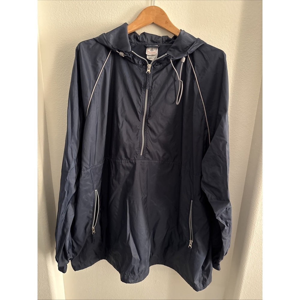 Vintage foot Locker Rain Jacket Pullover Hooded 1/2 Zipper W/Pockets Size 2XL
